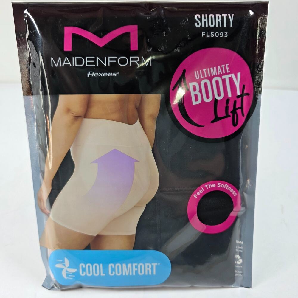 Maidenform Flexees shapewear cool comfort booty lift shorty FLS093 Black